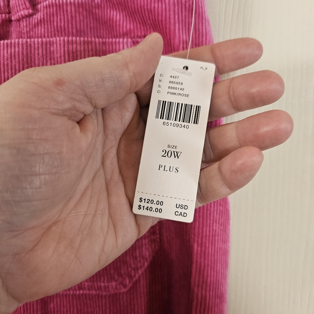 Maeve Anthropologie Colette Cropped Wide-Leg Corduroy Pants Barbiecore - Picture 6 of 8